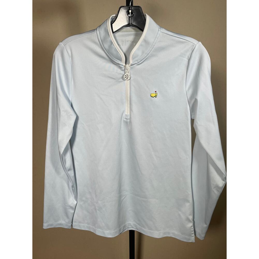 Tory Burch Masters Augusta 1/4 Zip Blue Pullover Size Small